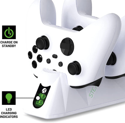 Stealth Sx-C100 X Twin Charging Dock for Xbox Series X/S - White (Xbox Series X)