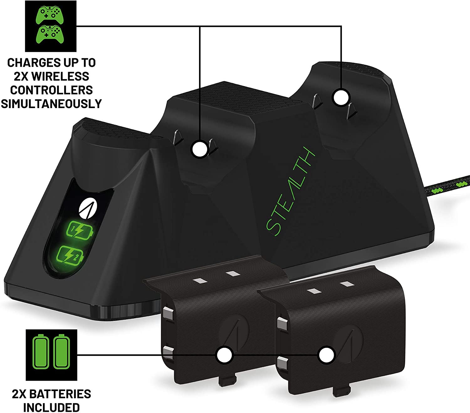 Stealth Sx-C100 X Twin Charging Dock for Xbox Series X/S - Black (Xbox Series X)