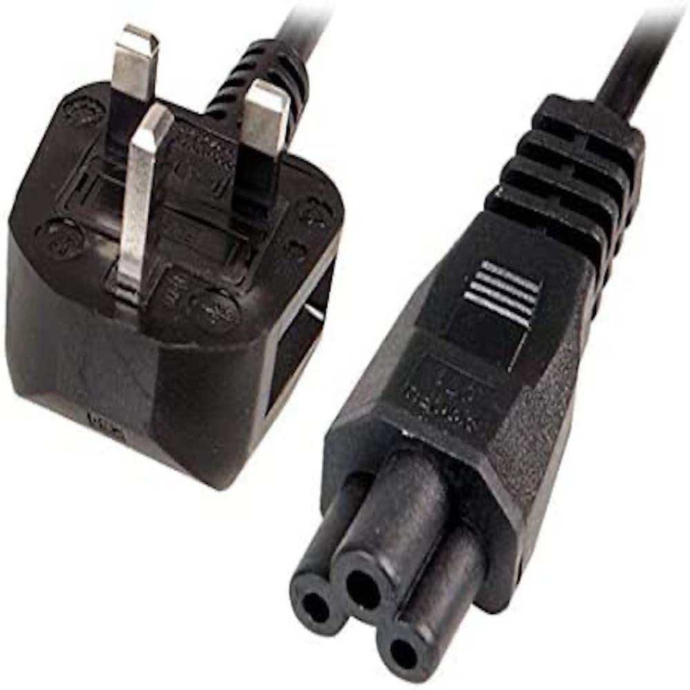 Short Length Intel NUC C5 Cloverleaf UK Mains Cable 60cm