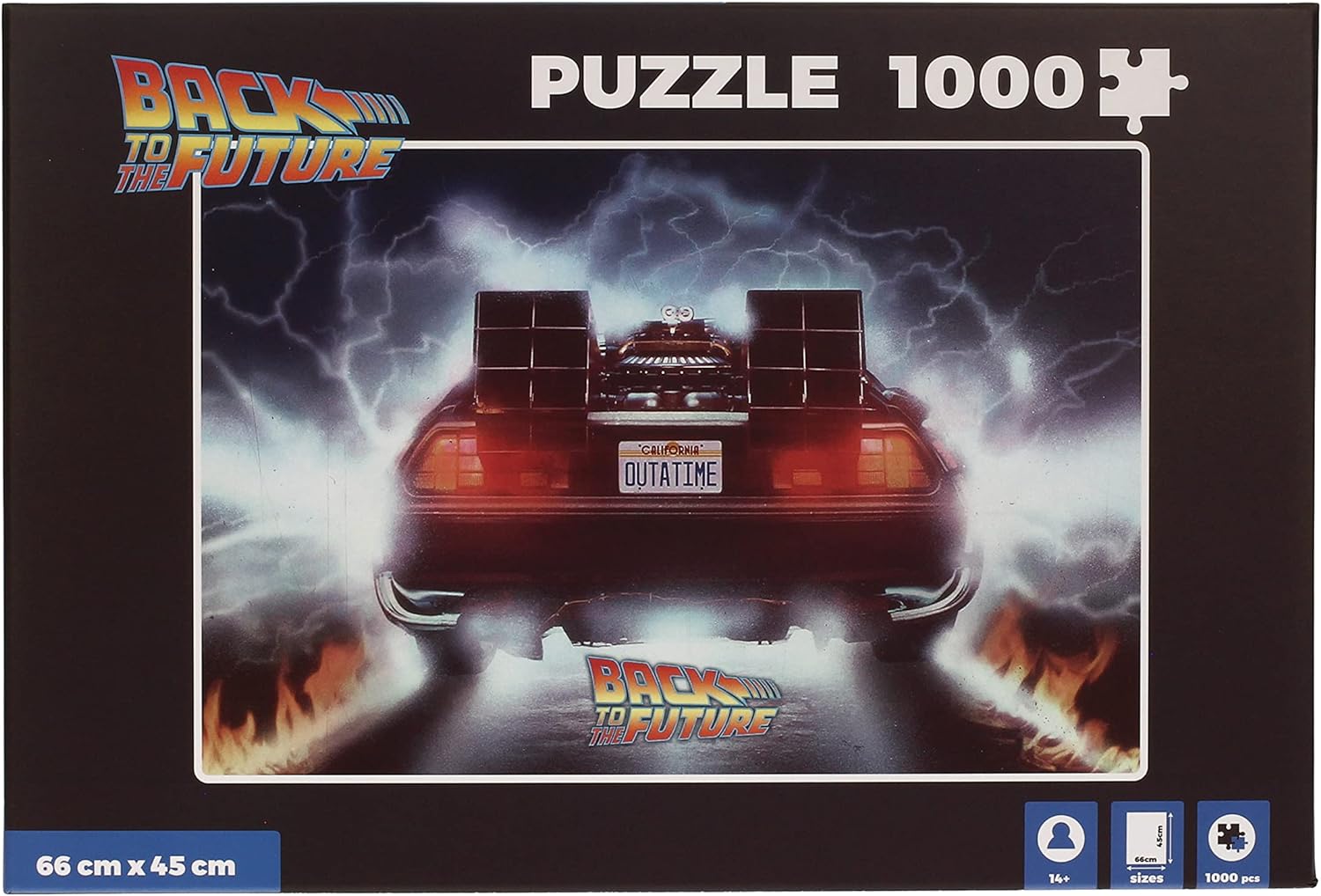 SD TOYS- Puzzle Delorean out a Time Regreso al Futuro 1000pzs Back To The Juego, Multicolor, Talla única (91550