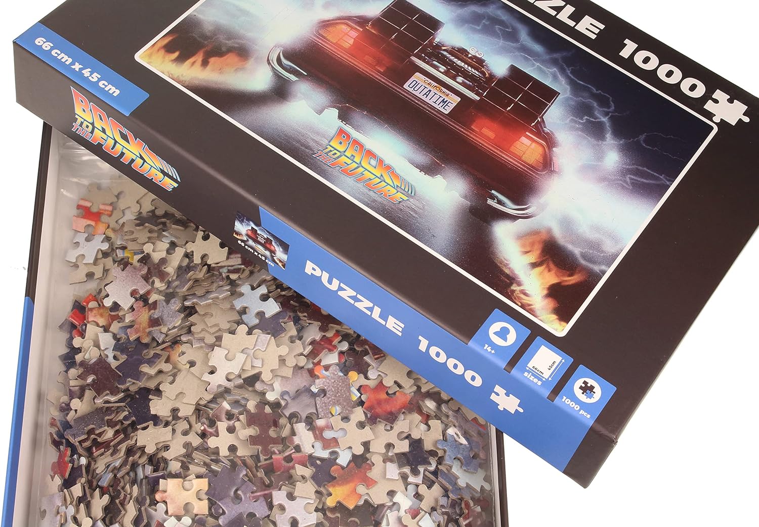 SD TOYS- Puzzle Delorean out a Time Regreso al Futuro 1000pzs Back To The Juego, Multicolor, Talla única (91550