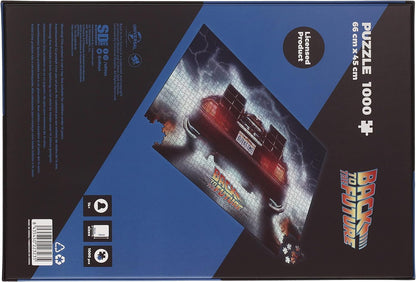 SD TOYS- Puzzle Delorean out a Time Regreso al Futuro 1000pzs Back To The Juego, Multicolor, Talla única (91550
