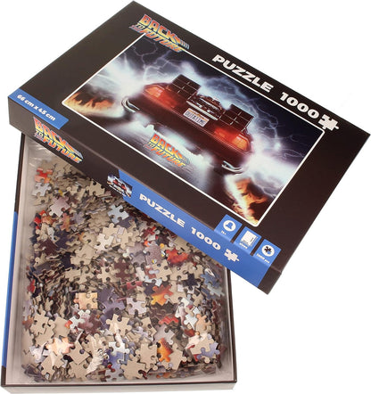 SD TOYS- Puzzle Delorean out a Time Regreso al Futuro 1000pzs Back To The Juego, Multicolor, Talla única (91550