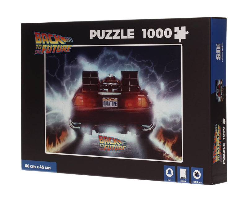 SD TOYS- Puzzle Delorean out a Time Regreso al Futuro 1000pzs Back To The Juego, Multicolor, Talla única (91550