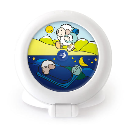 Pabobo - Kid Sleep Portable Educational Alarm Clock for Children - Day/Night - Luminous - Girl and Boy - Globetrotter - White