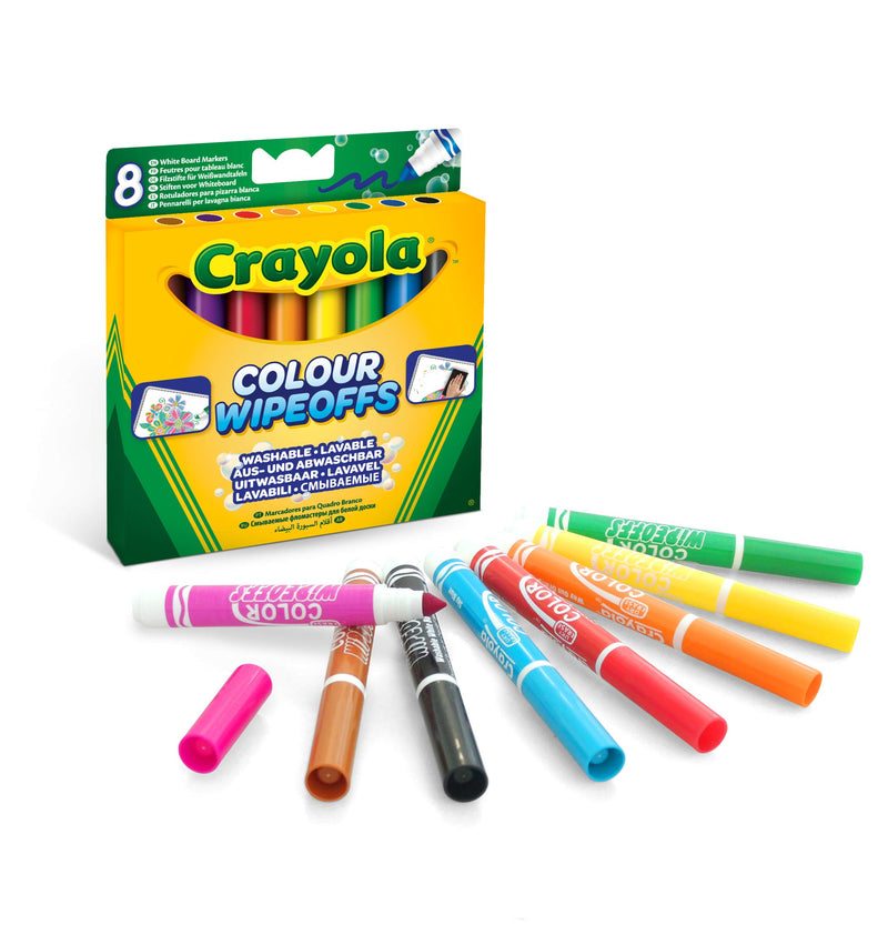 Crayola Pennarelli per Lavagna Bianca Lavabili, 8 Colori Assortiti, Punta Maxi Conica, 03-8223
