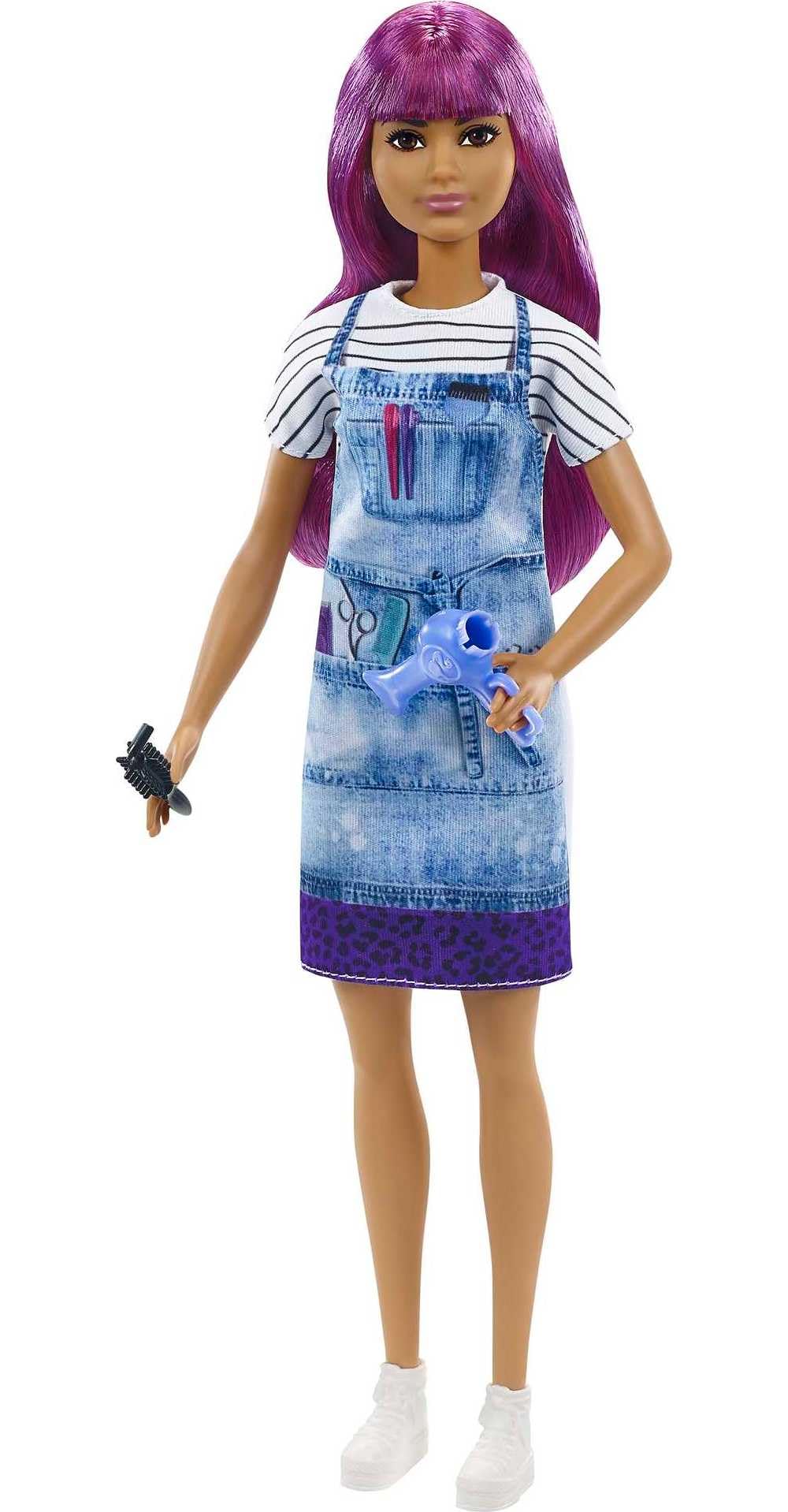 Barbie Quiero ser Peluquera muñeca salón de Belleza y Accesorios para niñas + 3 años (Mattel GTW36