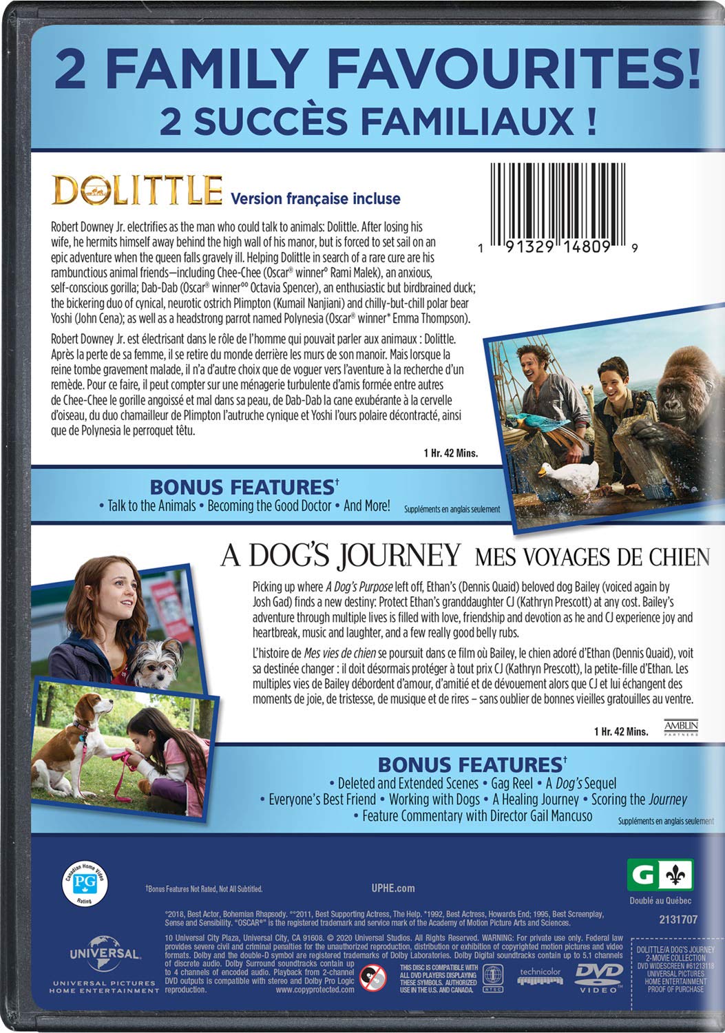 Dolittle / A Dog's Journey / Mes Voyages De Chien