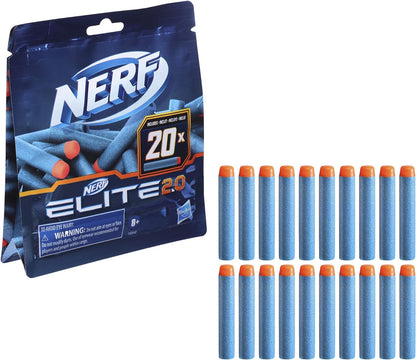 Nerf Elite 2.0 20-Dart Refill Pack - Includes 20 Official Nerf Elite 2.0 Darts, Compatible With All Nerf Elite Blasters 20-Dart Refill Pack for All Nerf Elite Blasters Single