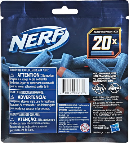 Nerf Elite 2.0 20-Dart Refill Pack - Includes 20 Official Nerf Elite 2.0 Darts, Compatible With All Nerf Elite Blasters 20-Dart Refill Pack for All Nerf Elite Blasters Single