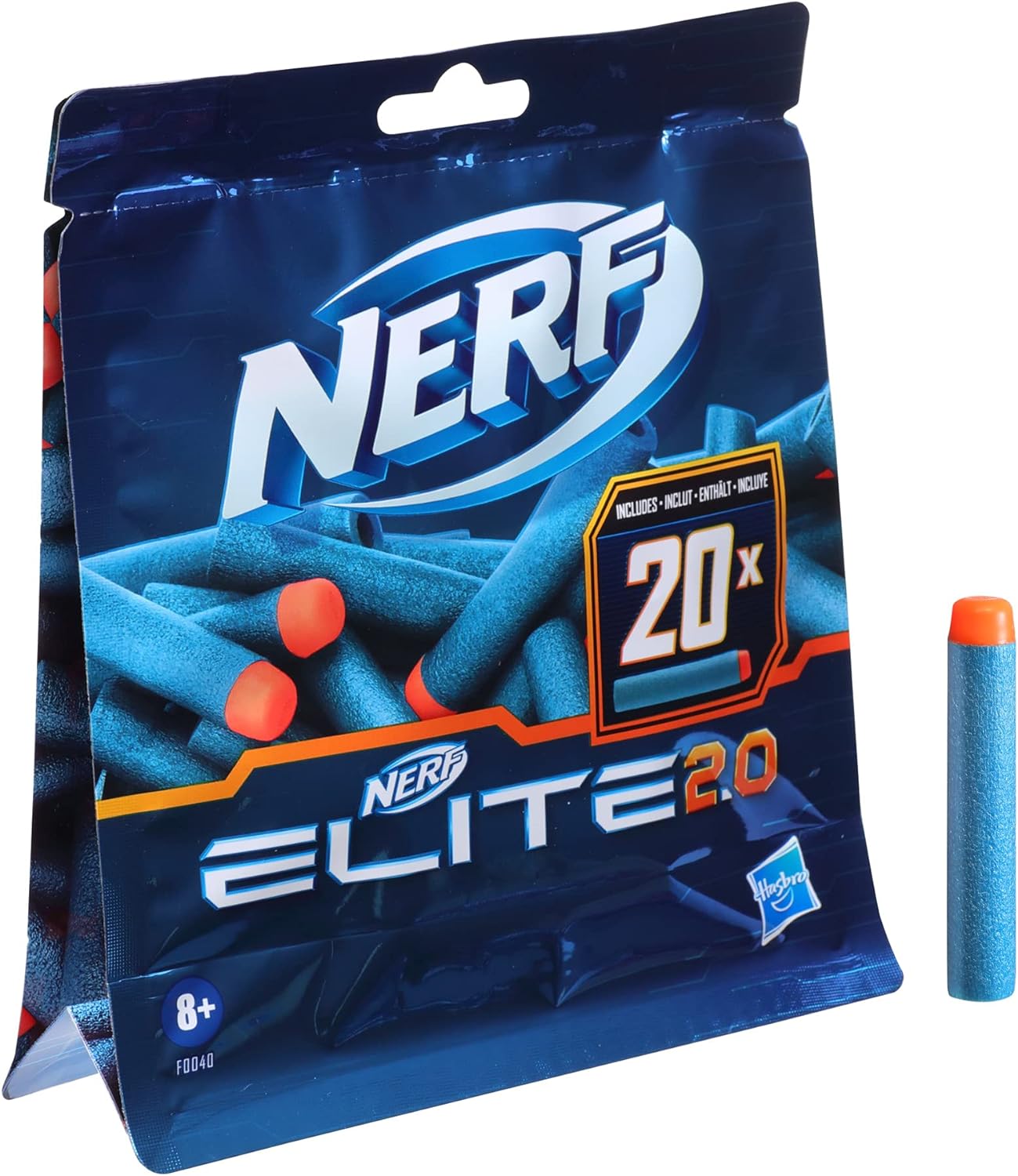 Nerf Elite 2.0 20-Dart Refill Pack - Includes 20 Official Nerf Elite 2.0 Darts, Compatible With All Nerf Elite Blasters 20-Dart Refill Pack for All Nerf Elite Blasters Single