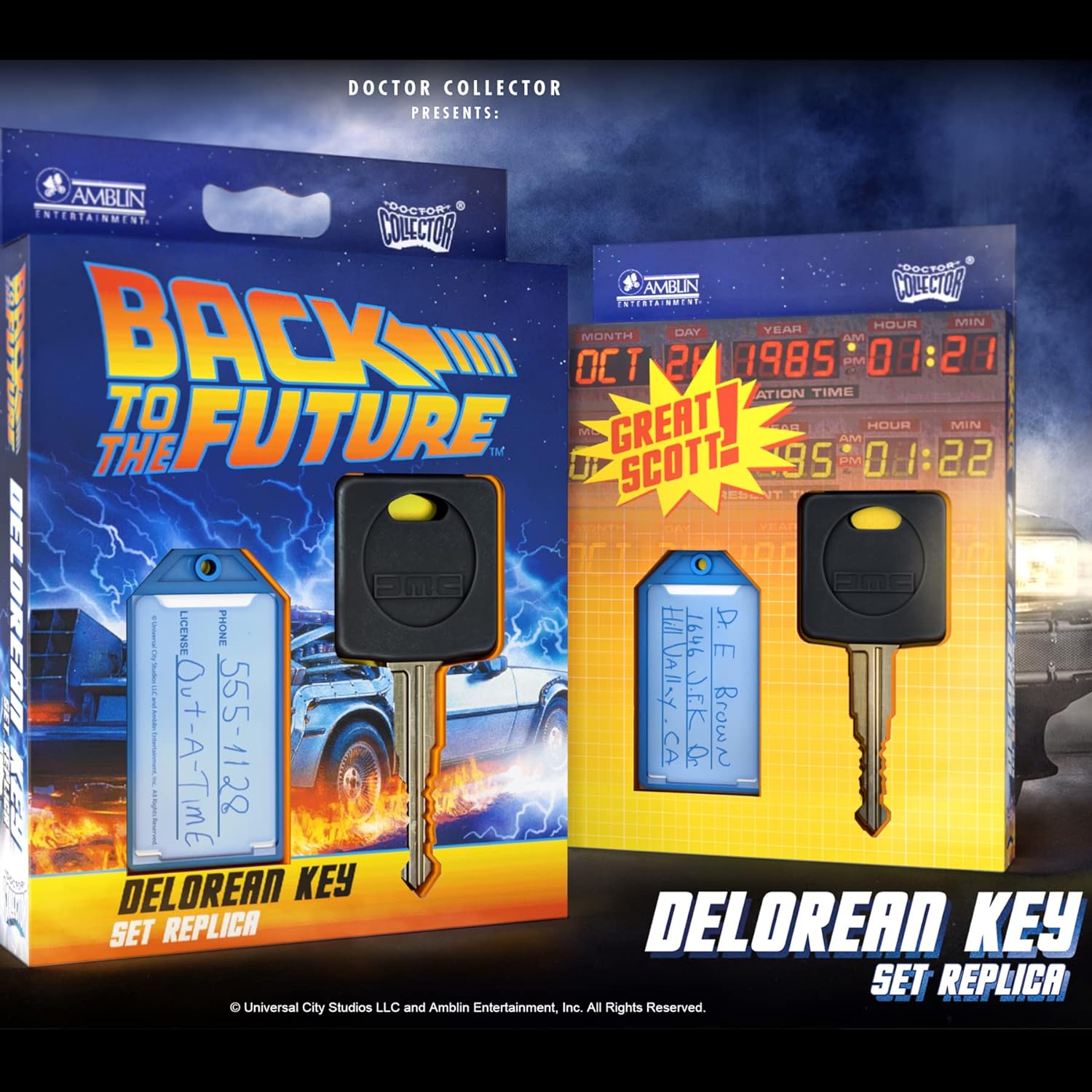 Doctor Collector DCBTTF06 Back to The Future Delorean Key Replica, one Size