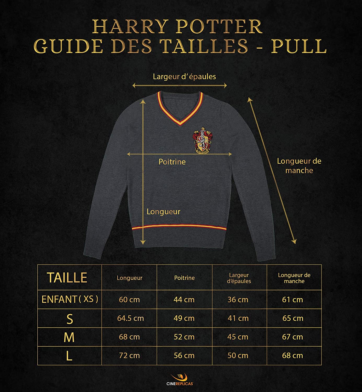 Cinereplicas Harry Potter - Hogwarts Robe - XS(Kids)/S/M/L/XL - Official License