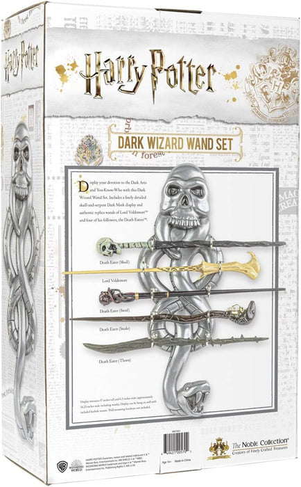 The Noble Collection The Dark Wizard Wand Set - 17in (43cm) PVC Dark Wizard Wand With Prismatic Bookmark - Officially Licensed Harry Potter Film Set Movie Toy