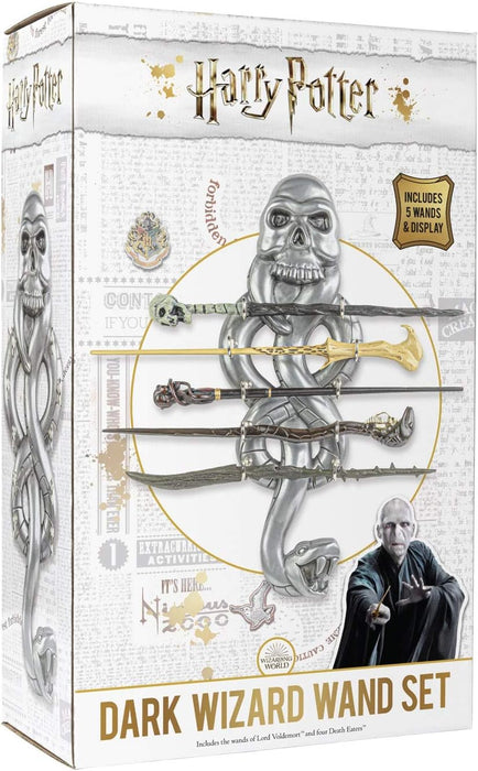 The Noble Collection The Dark Wizard Wand Set - 17in (43cm) PVC Dark Wizard Wand With Prismatic Bookmark - Officially Licensed Harry Potter Film Set Movie Toy