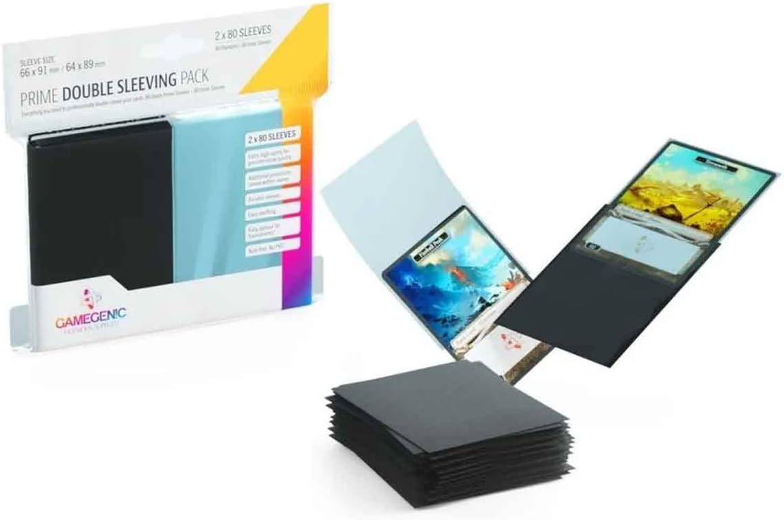 Gamegenic | Prime Double Sleeving Pack 100 - Clear & Black (2 x 100ct.) | Accessory UNIT Range Prime Double Sleeving Pack 100