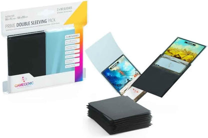 Gamegenic | Prime Double Sleeving Pack 100 - Clear & Black (2 x 100ct.) | Accessory UNIT Range Prime Double Sleeving Pack 100
