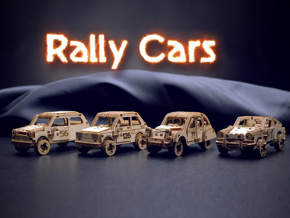 WOODEN.CITY Vintage Cars Rally Car 4 - DIY 3D Wooden Model Kits for Adults to Build Cars - 3D Wooden Puzzles for Adults Brain Teaser - Wood Car Kit Model for 14+ Teens - 113-Part Wooden Car Kit