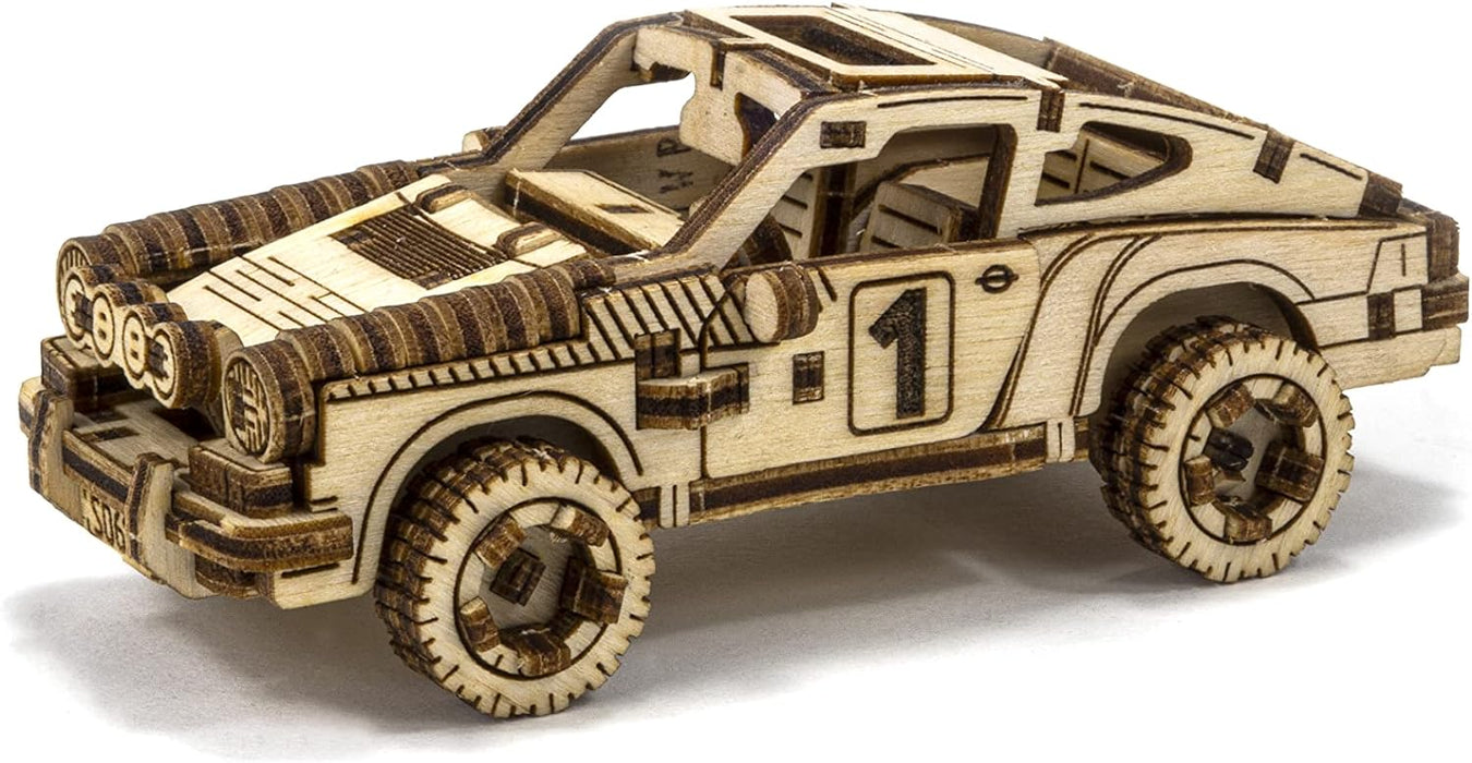 WOODEN.CITY Vintage Cars Rally Car 4 - DIY 3D Wooden Model Kits for Adults to Build Cars - 3D Wooden Puzzles for Adults Brain Teaser - Wood Car Kit Model for 14+ Teens - 113-Part Wooden Car Kit