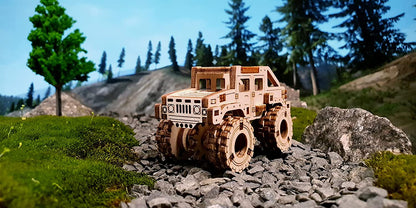 Wooden.City Modelo De Madera Monster Truck 2 Rompecabezas 3D para Adulto