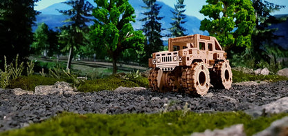 Wooden.City Modelo De Madera Monster Truck 2 Rompecabezas 3D para Adulto