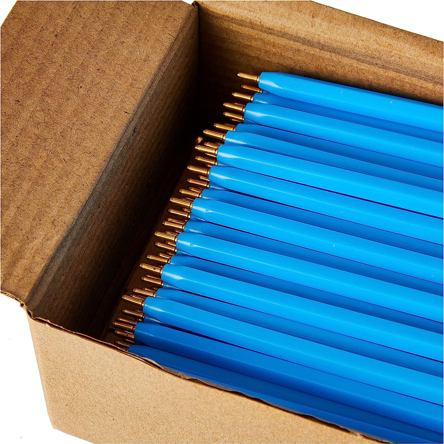 Hainenko ValueX Mini bolígrafos, punta de 1,0 mm, ancho de línea de 0,7 mm, tinta negra, barril azul claro, paquete de 144