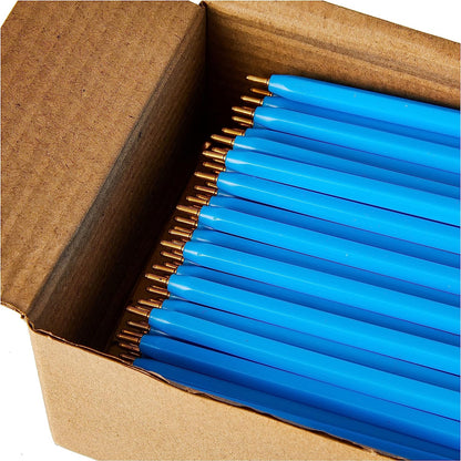 Hainenko ValueX Mini bolígrafos, punta de 1,0 mm, ancho de línea de 0,7 mm, tinta negra, barril azul claro, paquete de 144