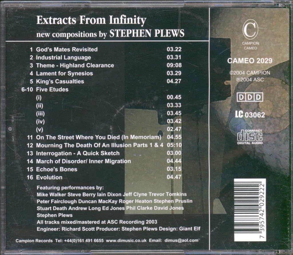 Extracts from Infinity: New Compositions by Stephen Plews