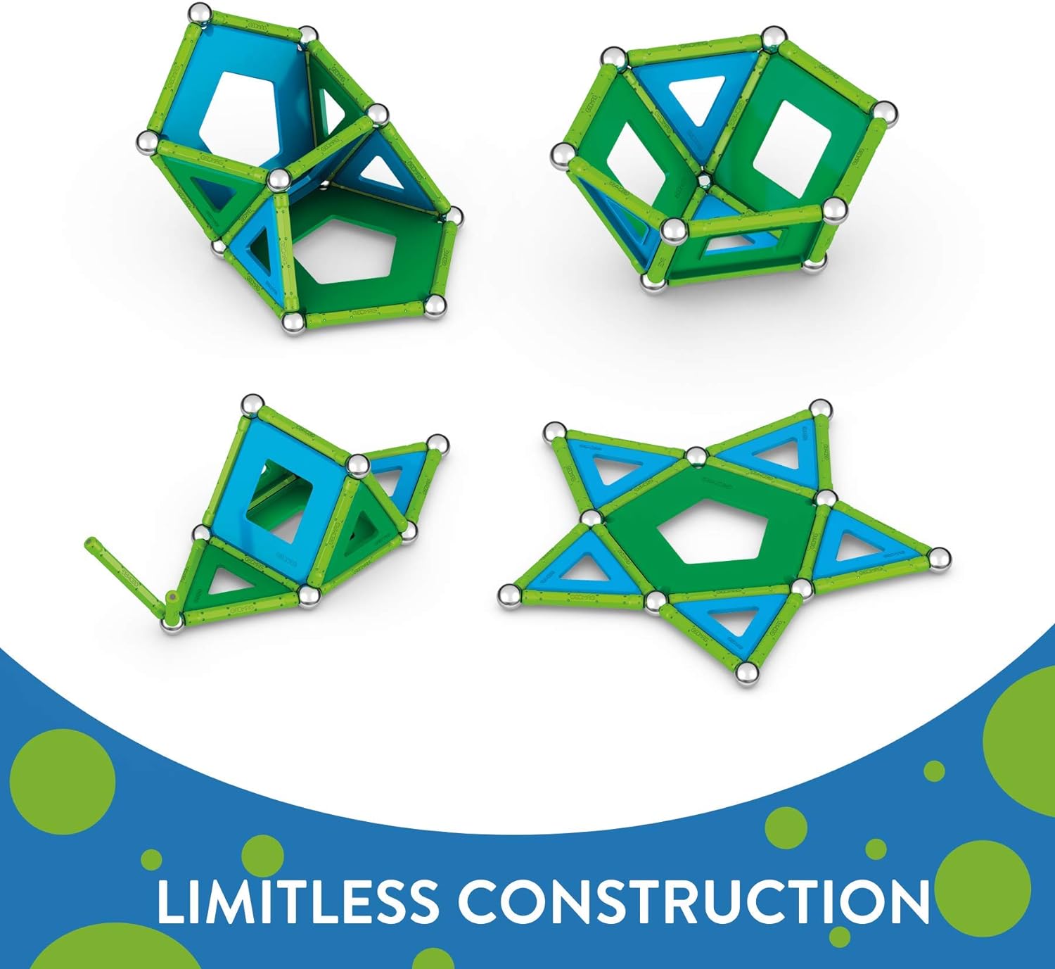 GEOMAG Magnetic Toys | Magnets for Kids | STEM-Endorsed Educational Building Set Made from 100 Percent Recycled Plastic | Storage Box | Age 5+ PANELS 52-Piece