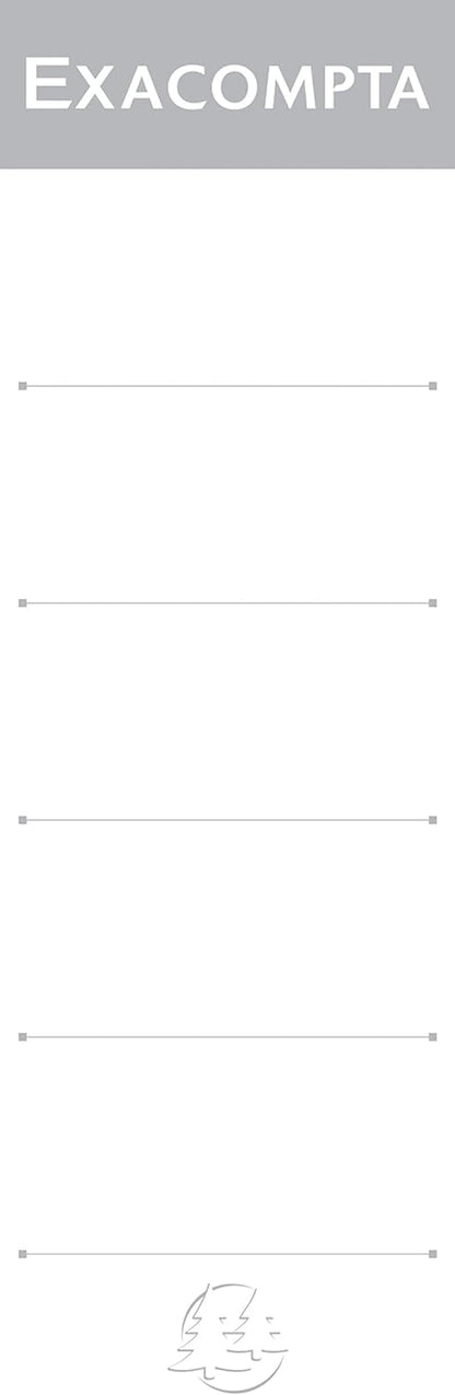 Exacompta - Ref 538E - Spine Labels for Lever Arch Files (Pack of 10) - 185mm Height, Suitable For Files With A 80mm Spine, Self-Adhesive Labels - White