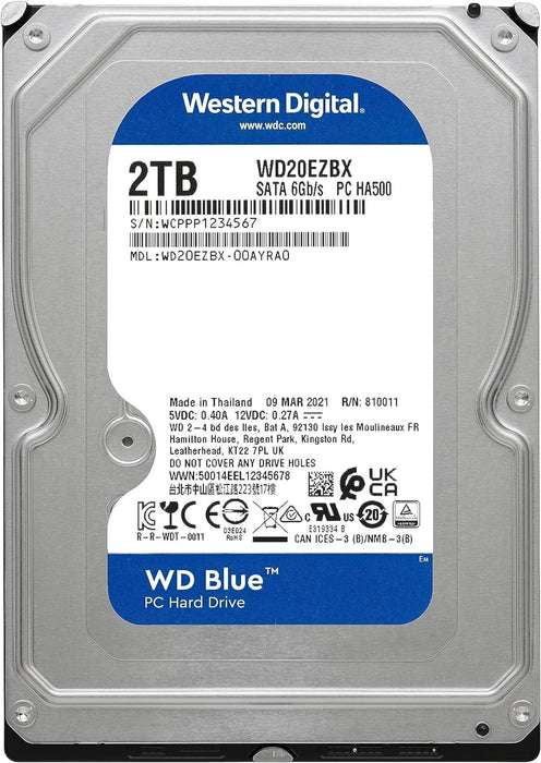 WD Blue 2TB Desktop 3.5" Internal Hard Drive, 7200 RPM Class, SATA 6 GB/s, 256MB Cache, 2 Year Warranty