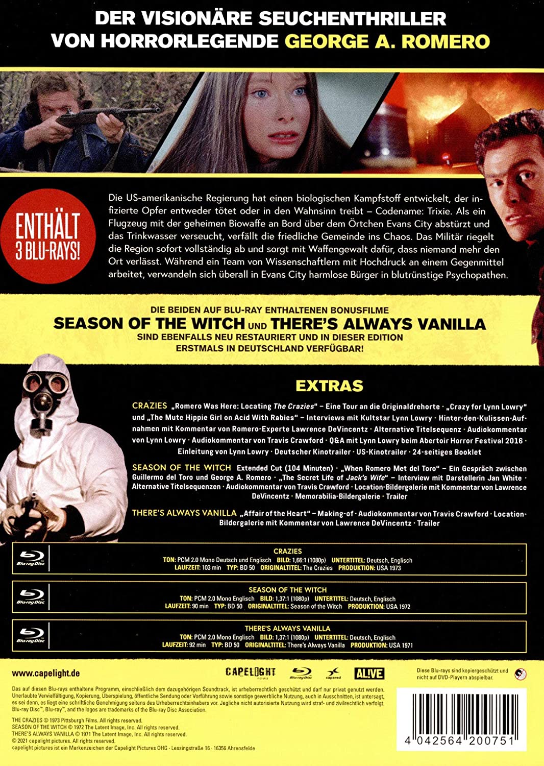 George A. Romero's Crazies (+ Bonusfilme) - 3-Disc Collector's Edition im Mediabook