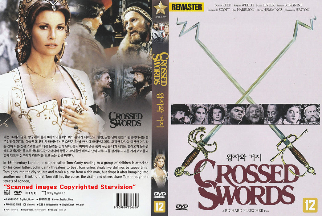 Crossed Swords (1977) aka The Prince and the Pauper / 2023 HD REMASTER DVD - NTSC, All Region (Registered Airmail) only Starvision