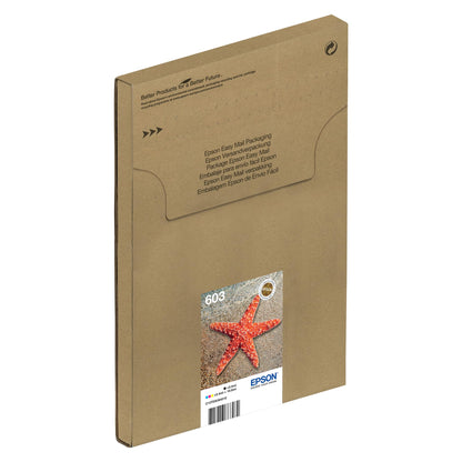 Epson 603 Starfish Genuine Multipack, Eco-Friendly Packaging, 4-Colours Ink Cartridges