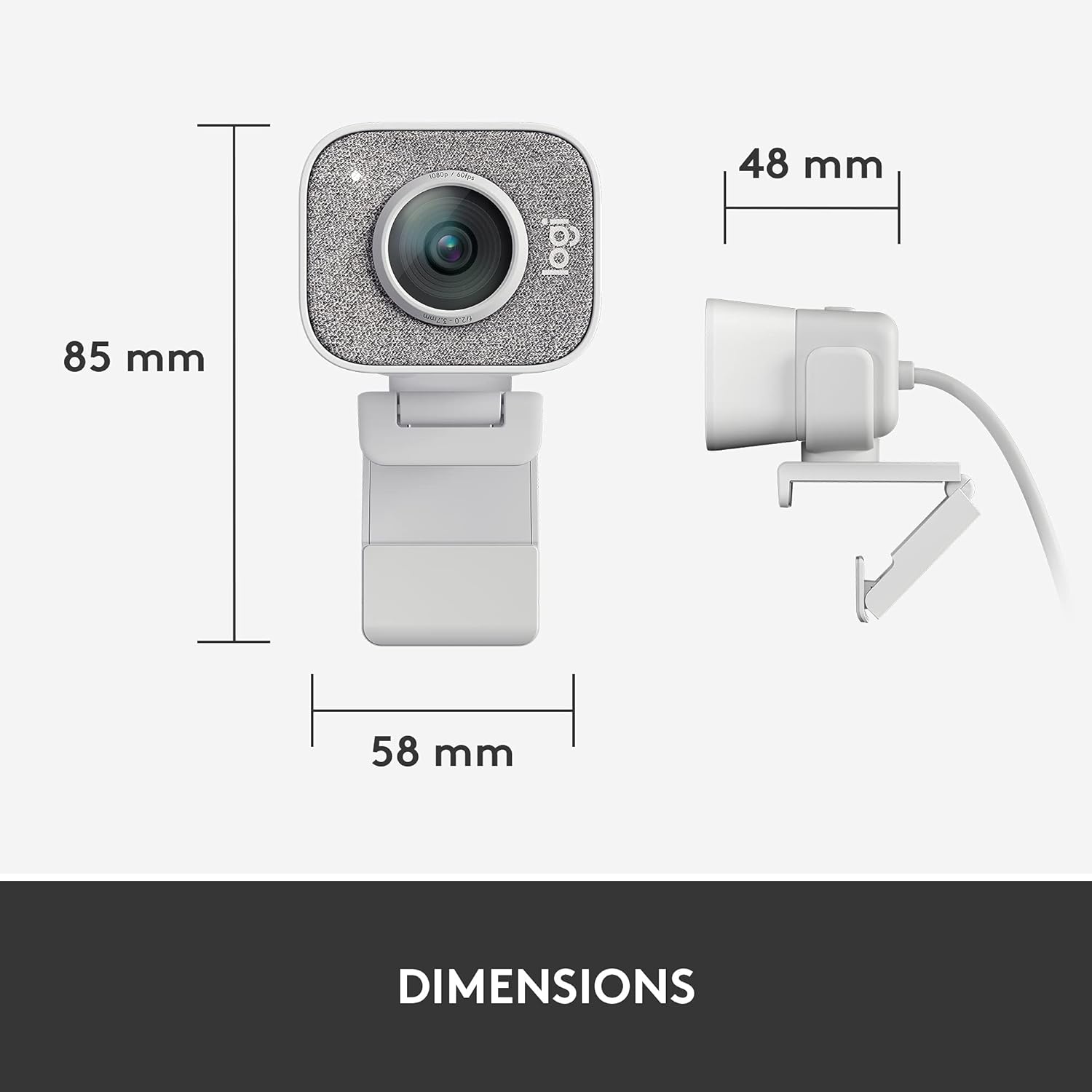 Logitech StreamCam – Live Streaming Webcam for Youtube and Twitch, Full 1080p HD 60fps, USB-C Connection, AI-enabled Facial Tracking, Auto Focus, Vertical Video - OFF WHITE