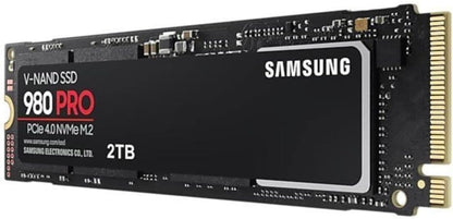 Samsung 980 PRO M.2 NVMe SSD (MZ-V8P2T0BW), 2 TB, PCIe 4.0, 7,000 MB/s Read, 5,000 MB/s Write, Internal Solid State Drive 2TB Pro