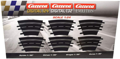 Carrera Exclusiv/Evolution Kurven 1/30°, 6 Stück & Exclusiv/Evolution 1/4 Geraden, 2 Stück Exclusiv/Evolution + Exclusiv/Evolution, 2 St