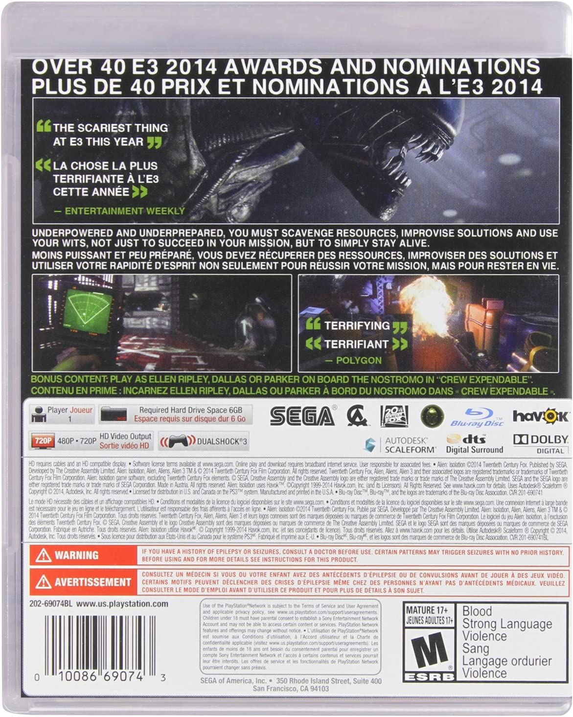 Alien: Isolation PlayStation 3 Standard