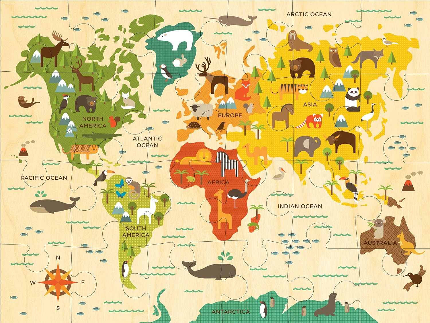 Petit Collage Floor Puzzle | Our World