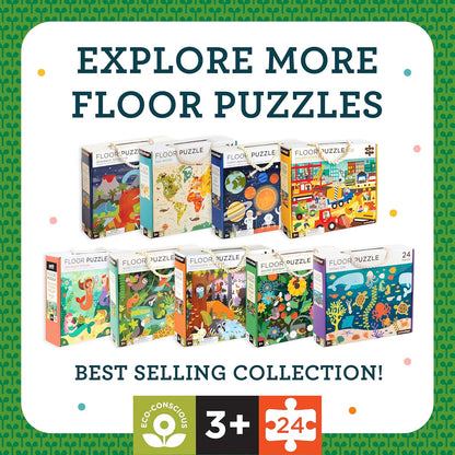 Petit Collage Floor Puzzle, Construction Site, 24-Pieces – Large Puzzle for Kids, Completed Construction Jigsaw Puzzle Measures 18” x 24” – Makes a Great Gift Idea for Ages 3+ Floor Puz Construction S