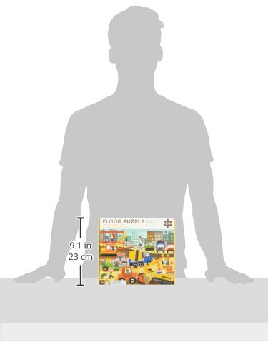 Petit Collage Floor Puzzle, Construction Site, 24-Pieces – Large Puzzle for Kids, Completed Construction Jigsaw Puzzle Measures 18” x 24” – Makes a Great Gift Idea for Ages 3+ Floor Puz Construction S
