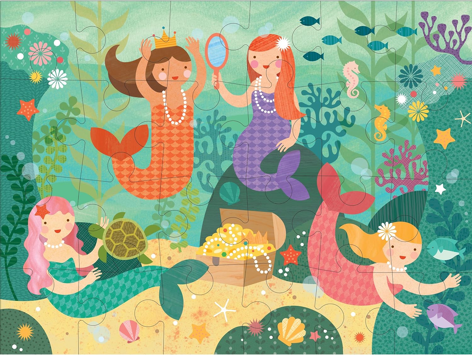 Petit Collage Floor Puzzle | Mermaid Friends