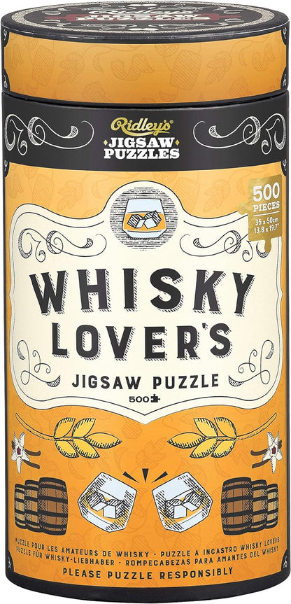 Ridley's Whisky Lover's 500-Piece Jigsaw Puzzle – Whisky Puzzle with Informational Image, Sturdy Storage Tube Included – Activity Puzzle – Makes a Great Gift
