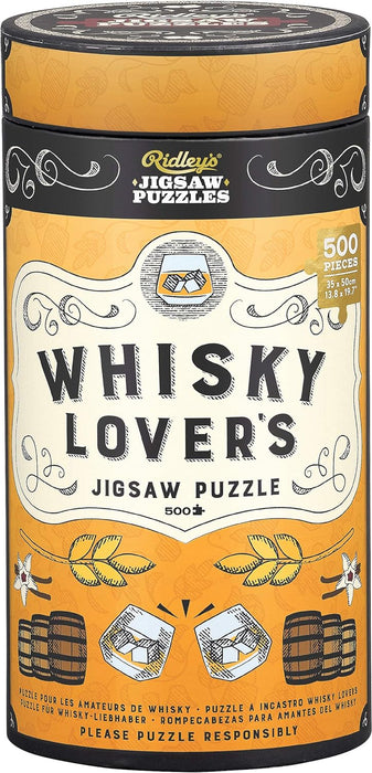 Ridley's Whisky Lover's 500-Piece Jigsaw Puzzle – Whisky Puzzle with Informational Image, Sturdy Storage Tube Included – Activity Puzzle – Makes a Great Gift