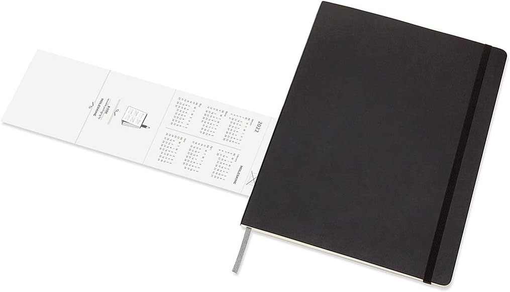 Moleskine - 18-Month Monthly Planner/Diary, Monthly Planner 2021/2022, Monthly Planner with Hard Cover and Elastic Closure, Size X-Large 19 x 25 cm, Colour Black, 128 Pages Soft Cover XL