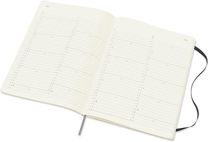 Moleskine - 18-Month Monthly Planner/Diary, Monthly Planner 2021/2022, Monthly Planner with Hard Cover and Elastic Closure, Size X-Large 19 x 25 cm, Colour Black, 128 Pages Soft Cover XL