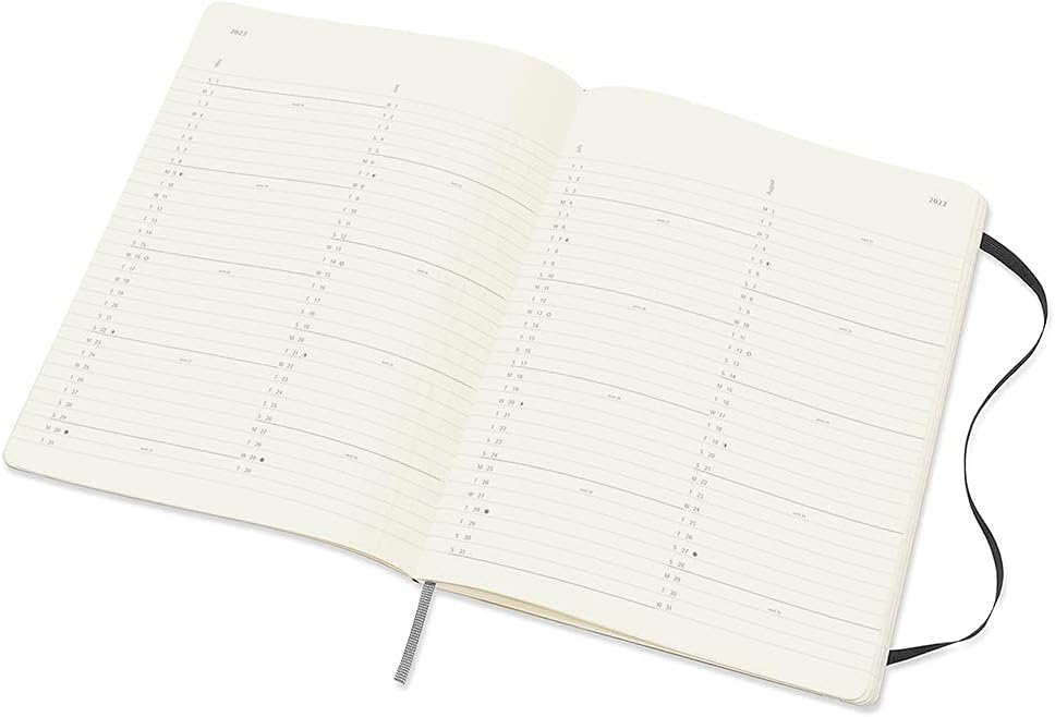 Moleskine - 18-Month Monthly Planner/Diary, Monthly Planner 2021/2022, Monthly Planner with Hard Cover and Elastic Closure, Size X-Large 19 x 25 cm, Colour Black, 128 Pages Soft Cover XL