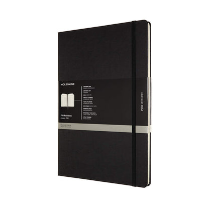 Moleskine A4 Size 21 x 29.7 cm Pro Notebook, Office Notebook, Hard Cover with Elastic Closure, Organised Layout with Detachable To-Do-List , Colour Black, 192 Pages A4 Black