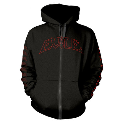 EVILE - HELL UNLEASHED (BLACK) BLACK Hooded Sweatshirt with Zip Small