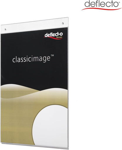 Deflecto A5 Portrait Wall Sign Holder - A5 Sign Holder - A5 Document Holder Wall Mounted - Poster Holder - Advertising Board Wall Display - Wall Mounted Letter Board Sign - Wall Message Board